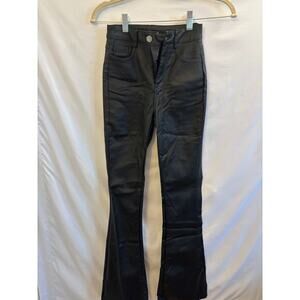 Pre-Loved SHEIN Women’s XS Faux Leather High Rise Flare Pants – Black